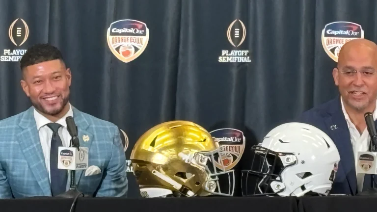 Penn State’s James Franklin, Notre Dame’s Marcus Freeman Preview the Orange Bowl