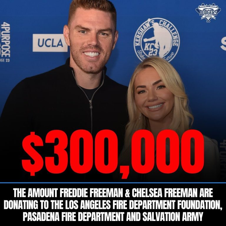 “RIGHT NOW, ACTION IS NEEDED”: Freddie Freeman, wife Chelsea make $300,000 donations to LA wildfire organizations