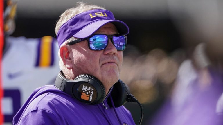 FCS Head Coach Takes Shot at LSU’s Brian Kelly for Recruiting Tactics