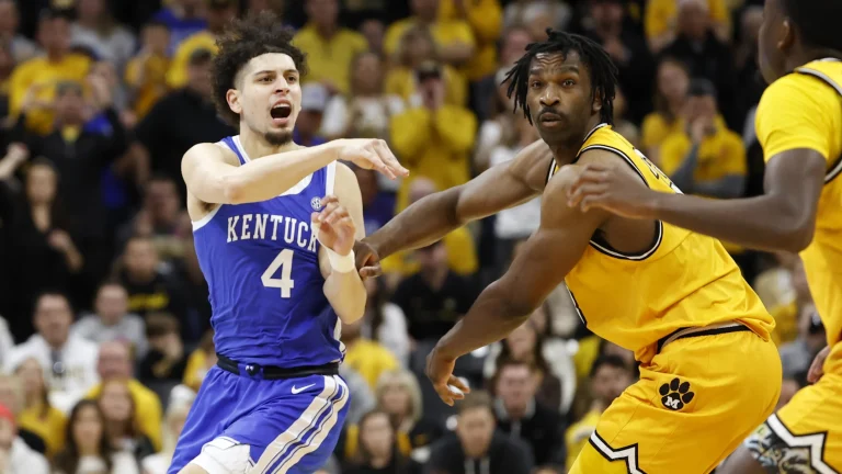 Koby Brea lights up Missouri during the game, taunts the fans after